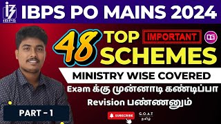 IBPS PO MAINS 2024 | IMPORTANT GOVERNMENT SCHEMES - MINISTRY WISE | LAST 6 MONTHS | PART - 1