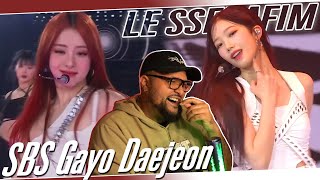 LE SSERAFIM SBS Gayo Daejeon 2023 REACTION | HUH YUNJIN 😍