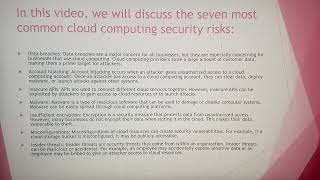 7 Unveiled Cloud Computing Security Risks: Be Prepared! | Tech Abhay Goutam