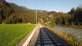 Train cab ride Switzerland: Aaare gorge railway Meiringen - Innertkirchen