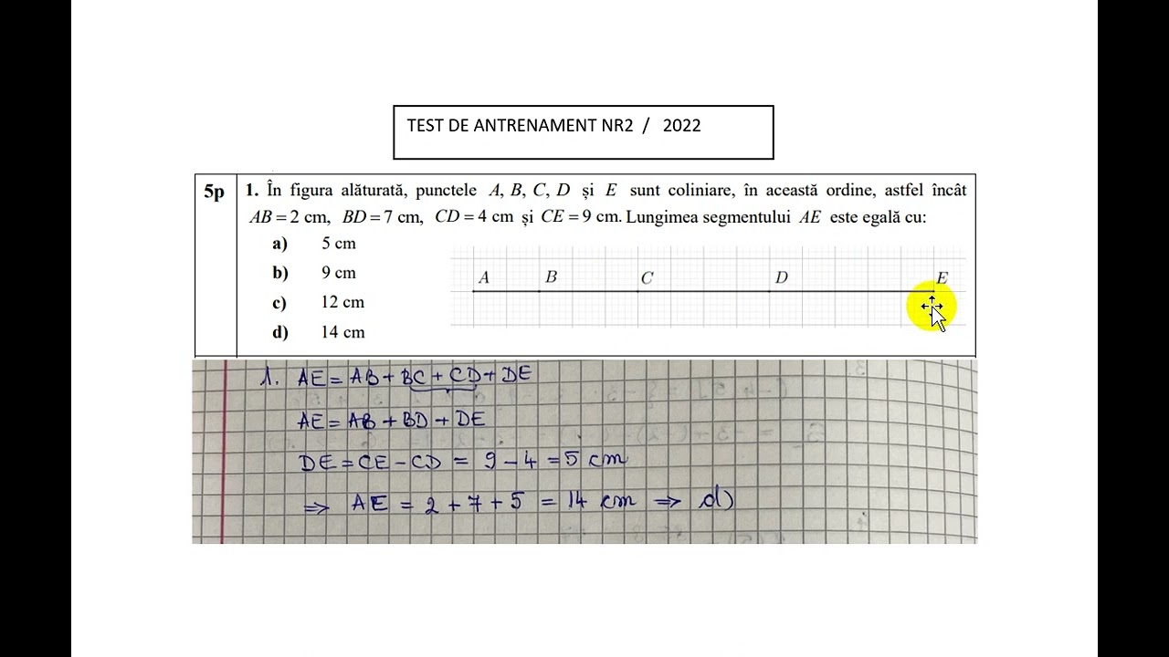 În Figura Alăturată, Punctele A, B, C, D și E Sunt Coliniare, în ...