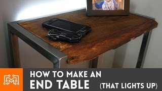Bedside table with a built in night light // How-To | I Like To Make Stuff