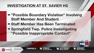 St. Xavier High School staff member fired for possible ‘boundary violation’ with a student