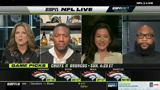 NFL LIVE | Chiefs' injury roster are a PROBLEM! - 100% ESPN picks Bo Nix's Broncos win NFL Week 18