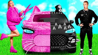 Pink Car vs Black Car Challenge | Prank Wars by Fun Challenge