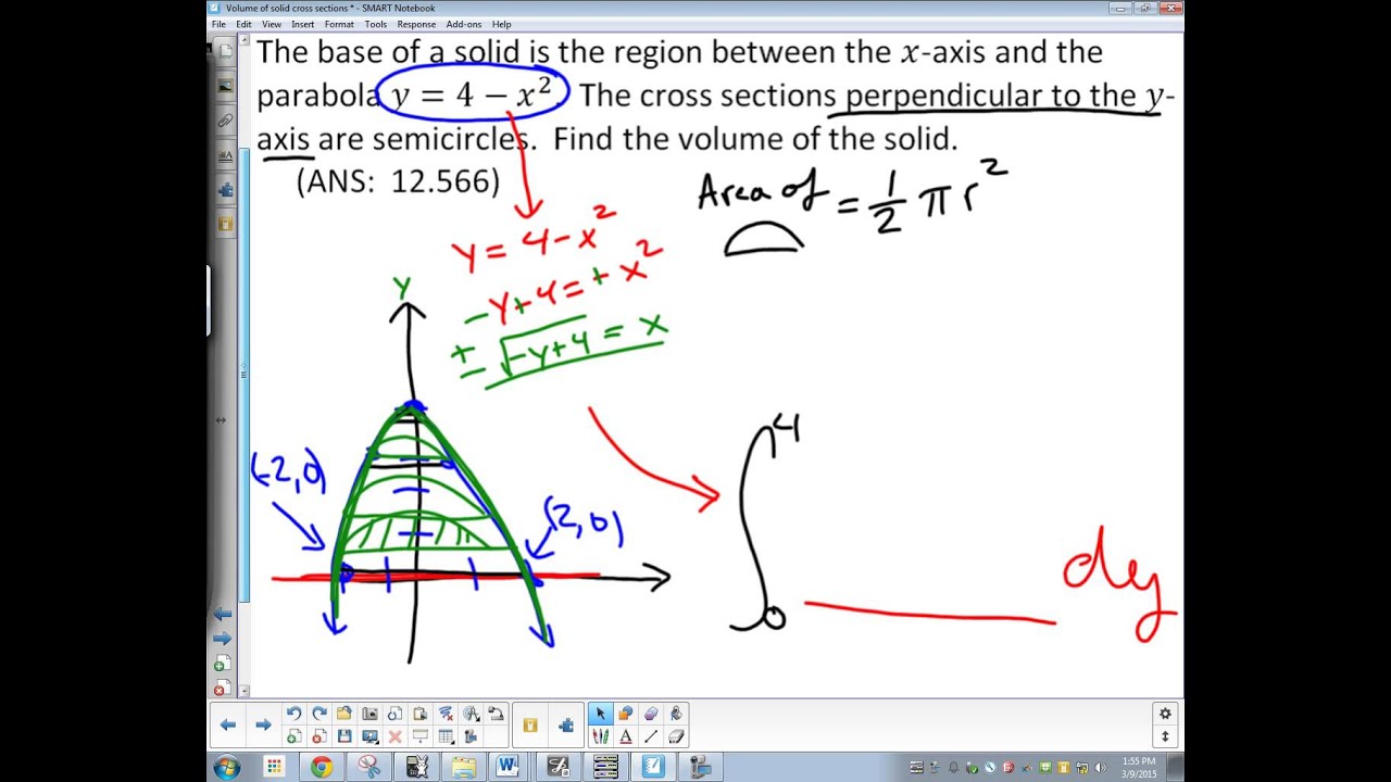 Volume With Cross Section Solved Questions