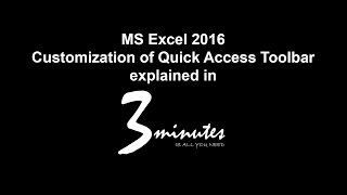Quick Access Toolbar explained - Excel 2016