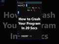 How to Crash Your C Program in 20 Seconds on Linux