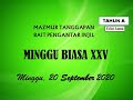 Mazmur Tanggapan dan Alleluya Minggu Biasa XXV (Dua Puluh Lima), Tahun A, Minggu, 20 September 2020