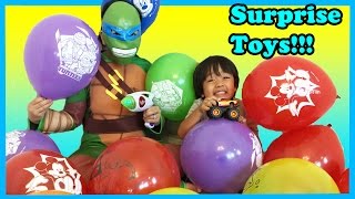 TOYS SURPRISE Giant Balloons Pop Challenge with Ryan