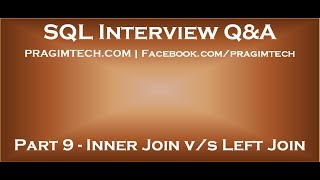 Part 9 Difference between inner join and left join