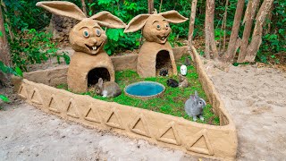 Building Beautiful Rabbit House Shelter for Rescue Newborn Rabbit