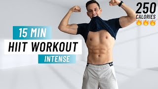 15 Min Intense HIIT Workout For Fat Burn & Cardio (No Equipment, No Repeats)