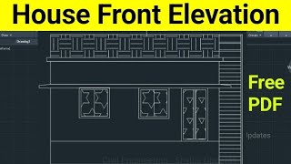 how to draw house front elevation in autocad | building elevation in autocad 2022