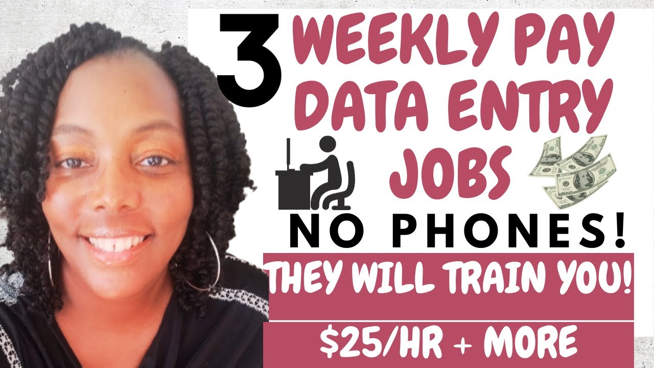 Act Fast! 3 Data Entry Work From Home Jobs 2023| Weekly Pay WFH Jobs ...