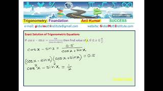 Exact Solution of Trigonometric Equation Exam Problem