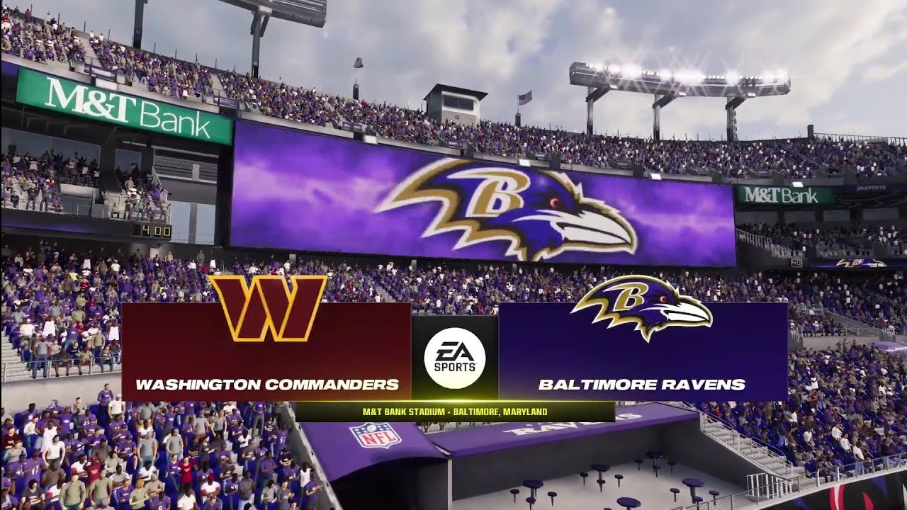 Madden NFL 24 | Washington Commanders Vs Baltimore Ravens | M&T Bank ...