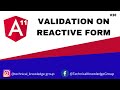Angular 11 - Validation on Reactive Form in Angular 11 #tutorial​ 30