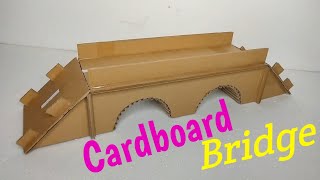DIY Cardboard bridge.  Miniature cardboard bridge.