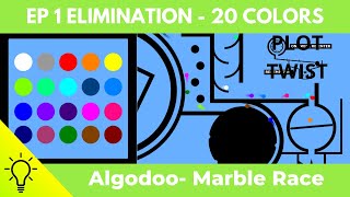 Algodoo Marble Race - 20 COLORS -  Elimination | EP1