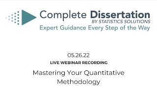 Mastering Your Quantitative Methodology