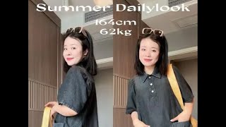 微胖OOTD｜夏天能穿的牛仔连衣裙🤠一件很甜妹风的连衣裙👗  黑灰色调的洗水很特别  版型也特别的包容🥳🥳