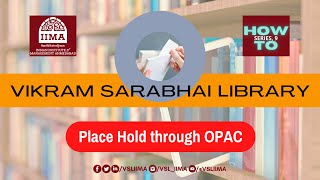 How to Place Hold on Book(s) Online (OPAC) | VSL How To Series | Video 9