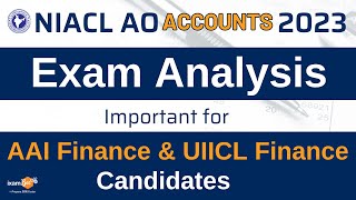 NIACL Accounts 2023 Exam Analysis | Important for AAI Finance \u0026 UIICL Finance | By Prachi ma'am