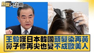 王毅嘆日本韓國頭髮染再黃 鼻子修再尖也變不成歐美人 新聞大白話@tvbstalk 20230704