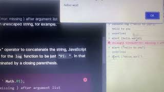 Syntax error : missing in JavaScript . VM185:1 Uncaught SyntaxError: missing ) after argument list