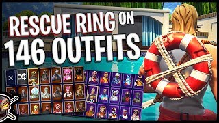 Rescue Ring Back Bling on 146 Outfits | Sun Tan Specialist - Fortnite Cosmetics