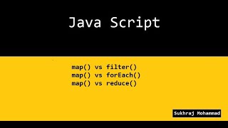 #9 map vs filter vs reduce vs forEach in JavaScript in Hindi | Sukhraj