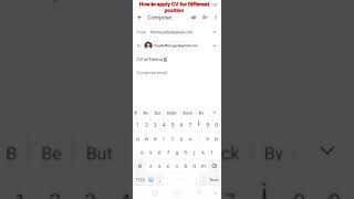 How to Apply CV (Curriculum vitae) For the Different position./ How to send CV with Gmail.