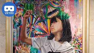 【VR180】藤倉朱里  絵画展「Me 脳 COLOR」～ 函館国際ホテル  【VRカメラで油絵を接写したら驚くほど立体だった】