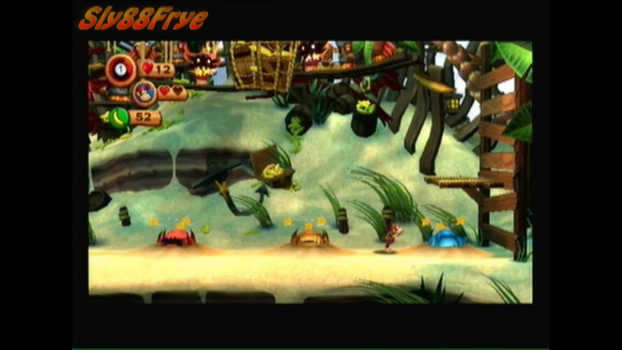 Donkey Kong Country Returns 2 Player Co-op 2-B Pinchin' Pirates - YouTube