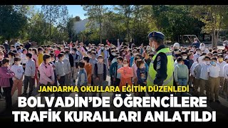 Bolvadin’de öğrencilere jandarma tarafından trafik eğitimi verildi