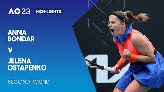 Anna Bondar v Jelena Ostapenko Highlights | Australian Open 2023 Second Round