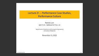 ECE 459 Lecture 21: Performance Case Study