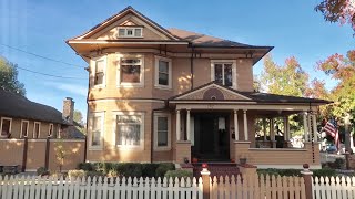 Relaxing Tour of Old Town Orange California - Historic Houses \u0026 Movie Locations / Original Fountain