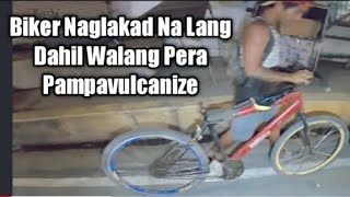 Biker Naglakad Na Lang Dahil Walang Pera Pampavulcanize