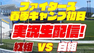 【運命の紅白戦】日本ハムファイターズ・春季キャンプ初日　紅白戦　実況配信ライブ