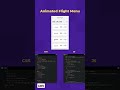 Animated Flight Menu #css #coding #webproject #javascript #code #projecthtml #flight #programmer