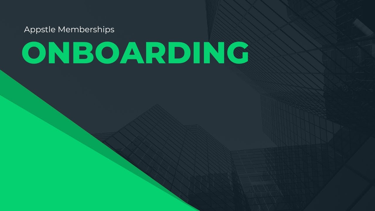 Membership Onboarding Video Youtube