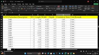 Estimation Of Substructure  In Excel Part 1