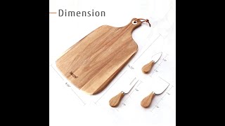 Hecef Cheese Cutting Board Set of 4 Suitable for 2-3 Person Acacia Wood #fyp #food #kitchen