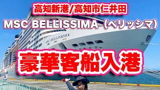 【MSCベリッシマ】高知新港入港！世界最大級の豪華客船を見に行ってきた【旅行VLOG】全長315.3m、全幅43m、高さ65m。15階建てのマンションに相当する巨艦に3,700人の乗客が並んで圧巻