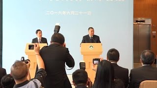 【新聞局】行政長官崔世安及廣東省省長朱小丹在2016年粵澳合作聯席會議後會見傳媒