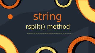 (RK) rsplit() string method in python