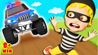 Monster Police Truck Rescue Team + More Nursery Rhymes and Kids Songs
