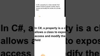 C# property Short | malayalam tutorial | csharp programming language